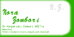 nora zombori business card